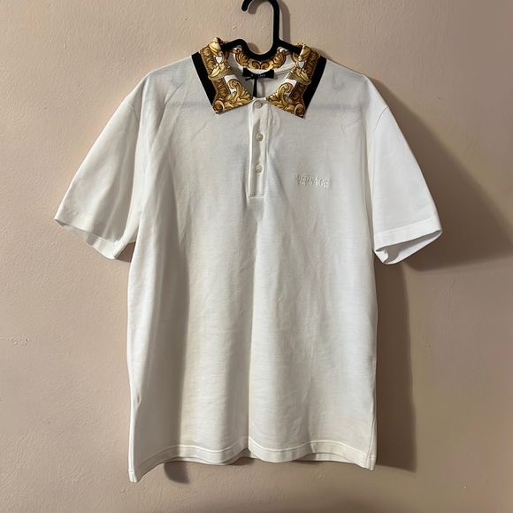 Versace Barocco Baroque Logo monogram polo tee shirt NEW - Picture 2 of 7